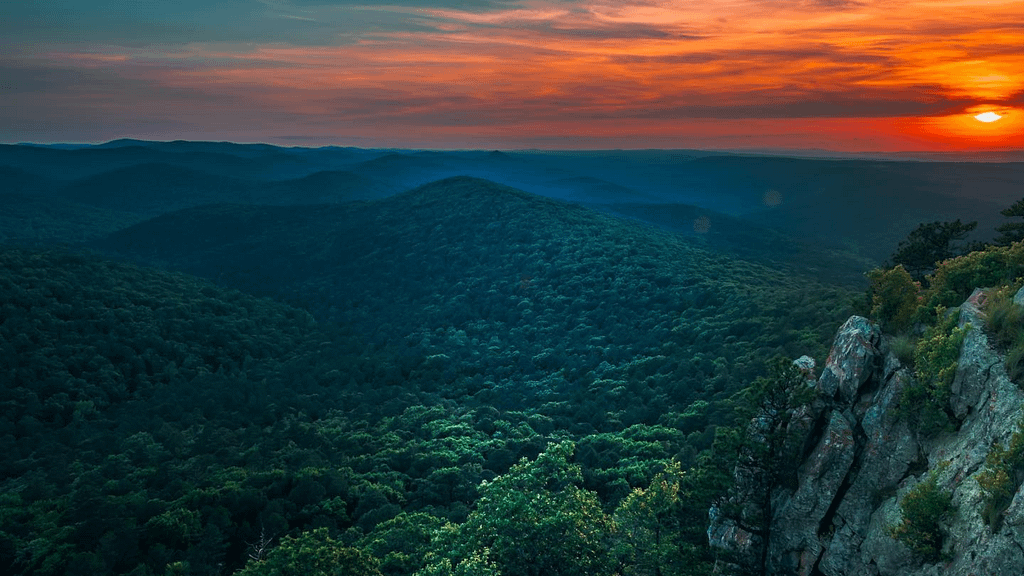 Sunset view in the mountains